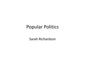 Popular Politics - University of Warwick