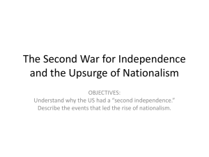 The Second War for Independence and the Upsurge of Nationalism