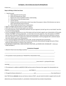 critical lens essay outline regents critical lens essay outline regents