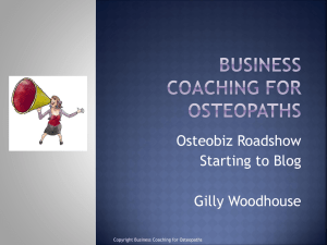 Starting to Blog - Business Coaching for Osteopaths