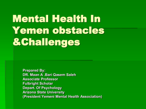 Mental Health in Yemen: Obstacles and Challenges