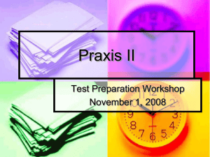 Praxis II Workshop - Westminster College