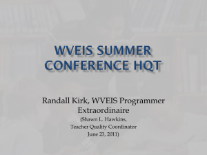 WVEIS Summer Conference HQT