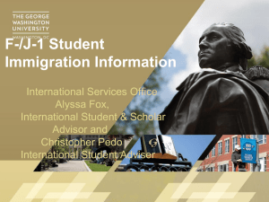 F-/J-1 Student Immigration Information