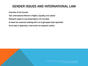 GENDER ISSUES AND INTERNATIONAL LAW