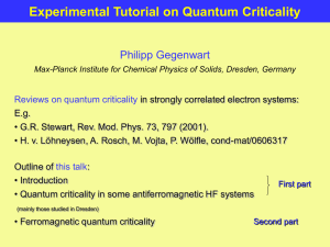 Experimental Tutorial on Quantum Criticality