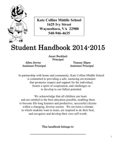 Student Handbook - Kate Collins Middle School