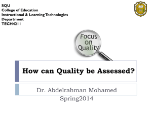 How Can Quality Be Assessed?