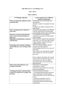 EDF 4402: Pt A, VCE Biology Core