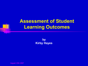 Using Outcomes to Plan Your Course and Your Assessments