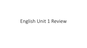 English Unit 1 Review