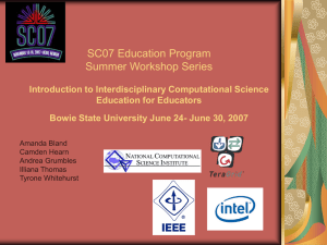 Introduction to Interdisciplinary Computational Science