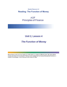 Reading: The Function of Money
