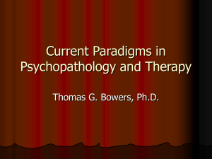 Current Paradigms in Psychopathology and