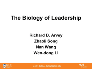 The Biology of Leadership
