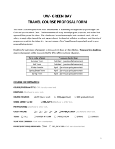 uw-green bay travel course proposal