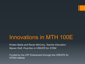 Presentation Notes - CREATE for STEM Institute at MSU