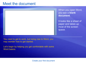 Creating a document
