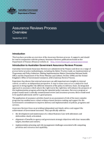 Assurance Reviews Process Overview