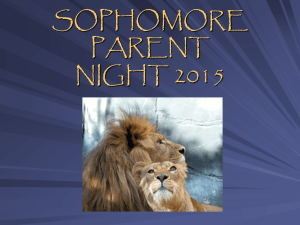 Sophomore Parent Night PowerPoint