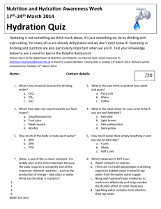 24 th March 2014 Hydration Quiz - Poole Hospital NHS Foundation