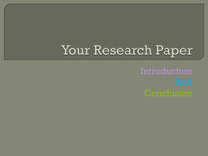 Your Research Paper - Warren County Schools