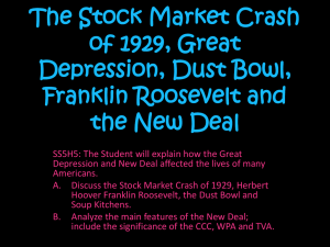 Stock Market Crash/Great Depression/New Deal