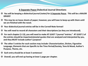 A Separate Peace Journals
