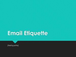 Email Netiquette - Center for Student Success