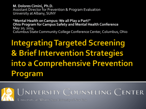 Comprehensive Prevention at the University Counseling Center