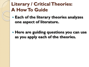 Literary / Critical Theories: A How To Guide