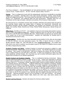 Professor Christopher W. Cofer, MPPA (1 of 2 Pages) cofercw