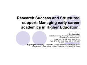 Coaching for Research Success: Accessing the social space