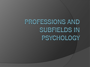 Professions and Subfields in Psychology