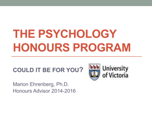 the psychology honours program could it be for you?