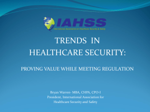 Trends in Health-Care Security - Bryan Warren