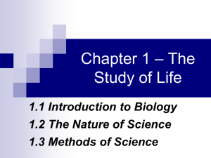 Introduction to Biology – Unit 1A