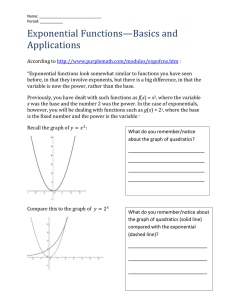 Exponential Functions Standard