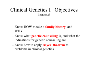 Clinical Genetics Objectives Lectures 26-28
