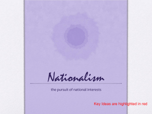 Nationalism - Social Studies 20