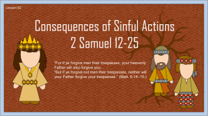 lesson 92 2 Samuel 12-24 Consequences of Sinful Actions Power Pt