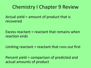 Chemistry I Chapter 9 Review