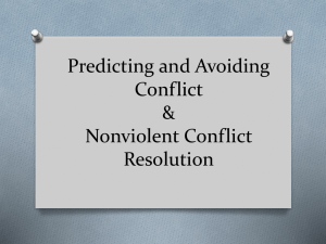 Predicting and Avoiding Conflict & Nonviolent Conflict Resolution