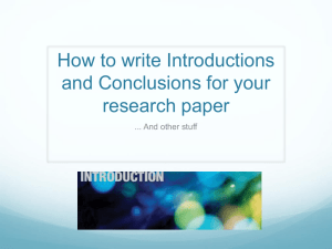 Introductions and Conclusions PowerPoint
