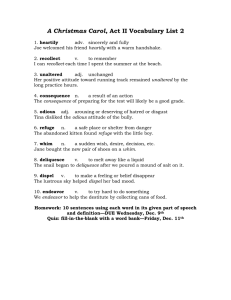 A Christmas Carol, Act II Vocabulary List 2