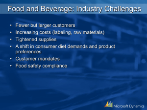 Food and Beverage: Industry Challenges