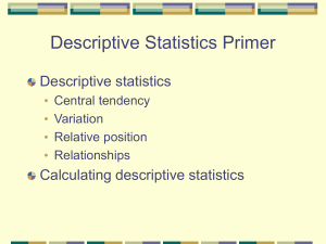 Class Session #5 - Descriptive Statistics