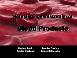 Refusing Administration of Blood Products