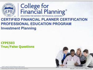 Module 1 True/False - College for Financial Planning