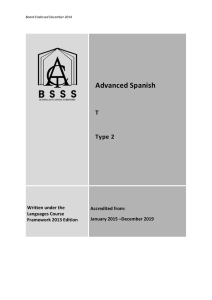 Spanish - Advanced T - ACT Board of Senior Secondary Studies